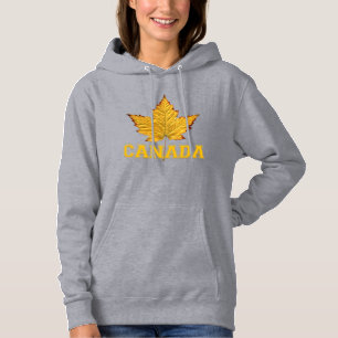 Sweat - shirt à capuche de feuille d'érable d'or p