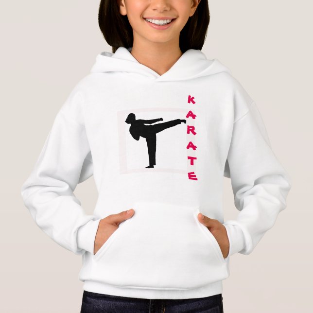 Sweat - shirt à capuche de fille de karaté (Devant)