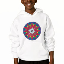 Sweat - shirt à capuche de fleurs arc-en-ciel géom