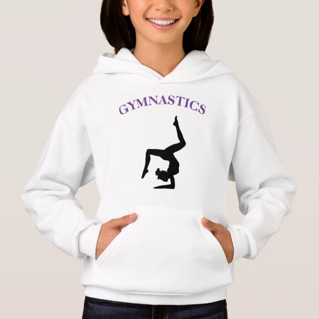 Sweat - shirt à capuche de gymnastique pour filles (Devant)