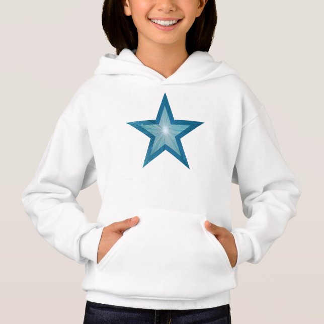Sweat - shirt à capuche de la fille Blue Star (Devant)