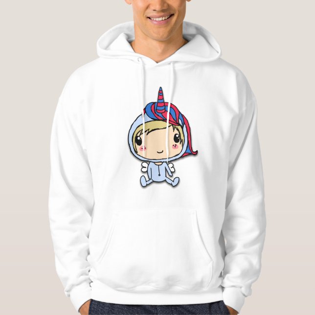 sweat - shirt à capuche de licorne (Devant)