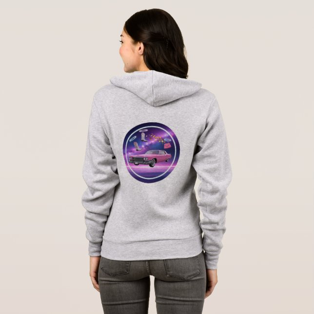 Sweat - shirt à capuche de rêve Retro Pink Cadilla (Dos entier)