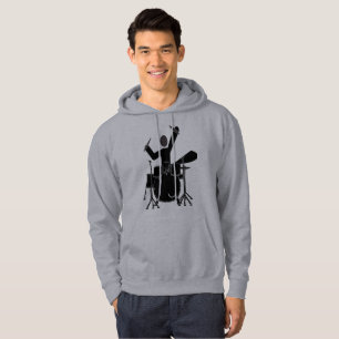 Sweat - shirt à capuche de silhouette de batteur