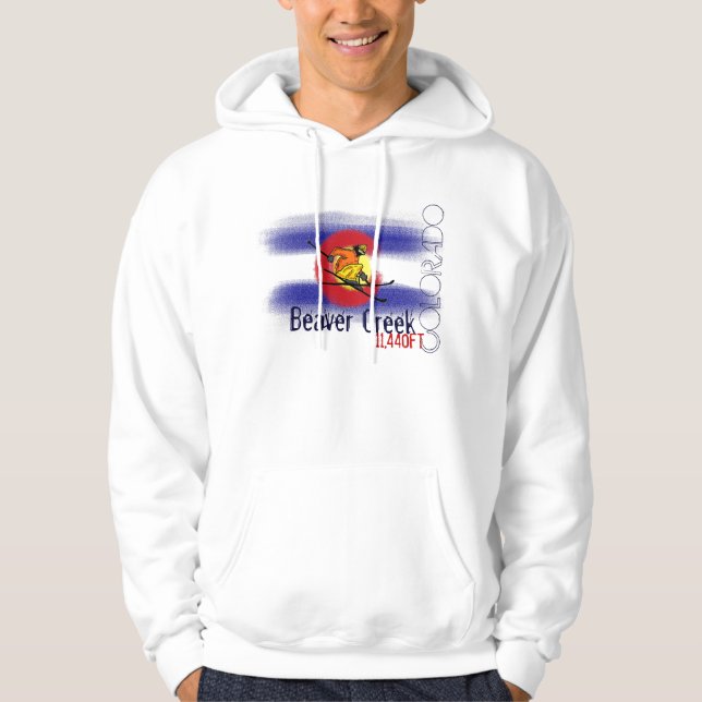 Sweat - shirt à capuche de ski de drapeau du (Devant)