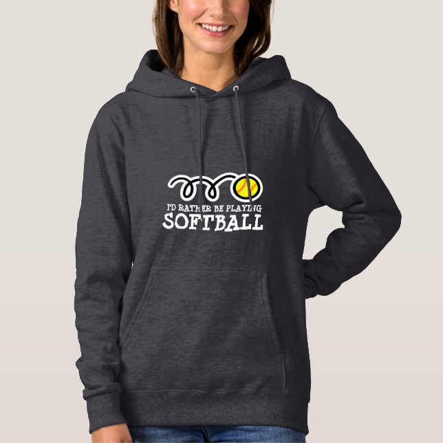 Sweat - shirt à capuche de softball pour femmes av (Devant)