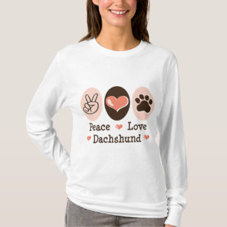 Sweat - shirt à capuche de teckel d'amour de paix