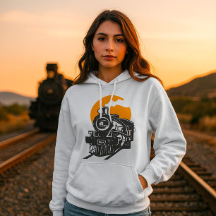 Sweat - shirt à capuche de train à vapeur pour fem