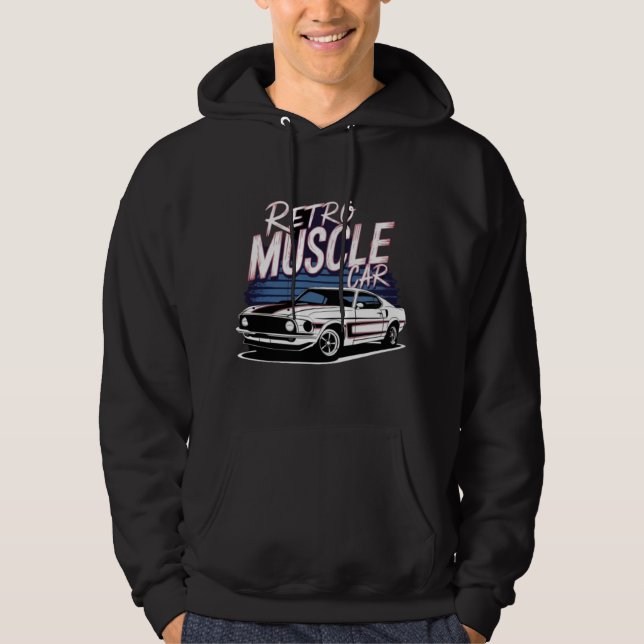 Sweat - shirt à capuche de voiture Muscle Retro (Devant)