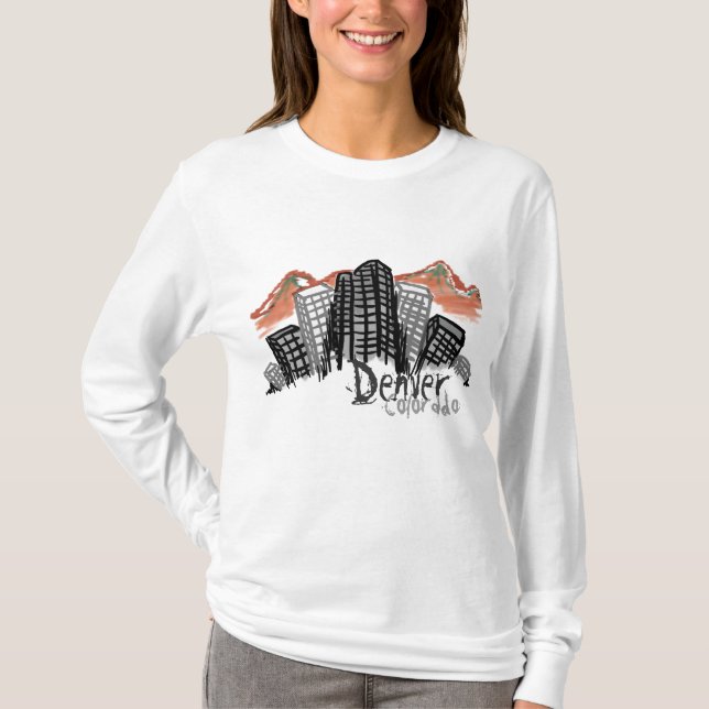 Sweat - shirt à capuche Denver Skyline pour femmes (Devant)
