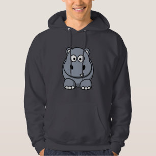 Sweat - shirt à capuche d'hippopotame de bande