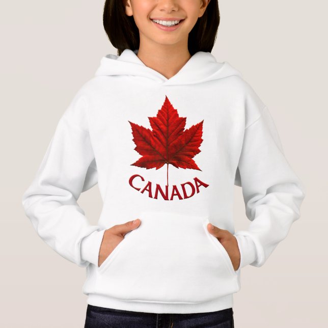 Sweat - shirt à capuche du drapeau canadien de l'e (Devant)