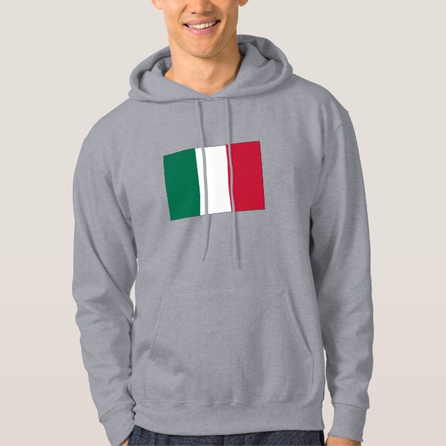 Sweat - shirt à capuche du drapeau italien (Devant)