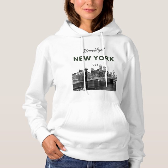 Sweat - shirt à capuche du pont New York Brooklyn (Devant)