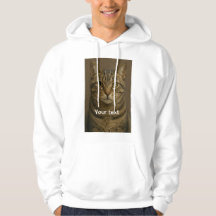Sweat - shirt à capuche face de chat avec texte pe