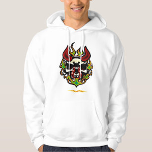 Sweat - shirt à capuche flamboyant de crâne