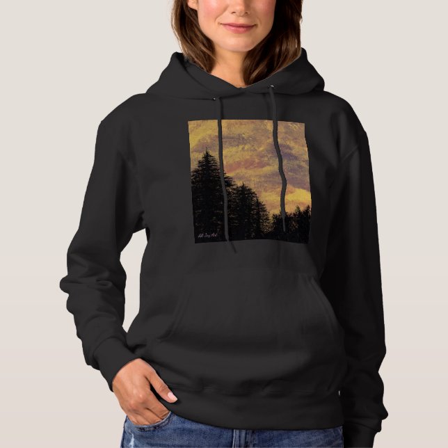 Sweat - shirt à capuche "Golden Sunset Pines" par  (Devant)