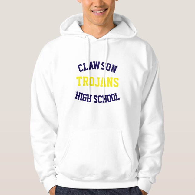 Sweat - shirt à capuche imprimé du lycée Clawson (Devant)