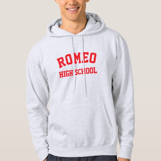 Sweat - shirt à capuche imprimé du lycée Romeo (Devant)