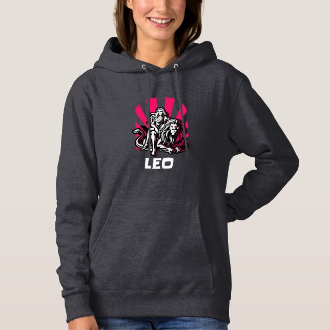 Sweat - shirt à capuche Majestic Leo Zodiac (Devant)