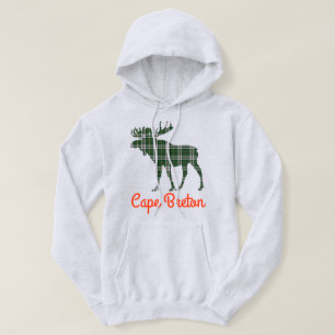 Sweat - shirt à capuche mignon de l'orignal tartan