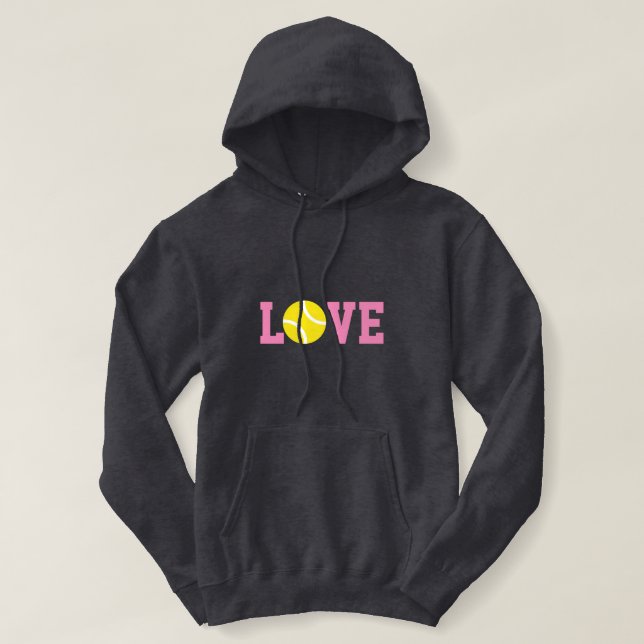 Sweat - shirt à capuche mignon de tennis d'AMOUR (Design devant)