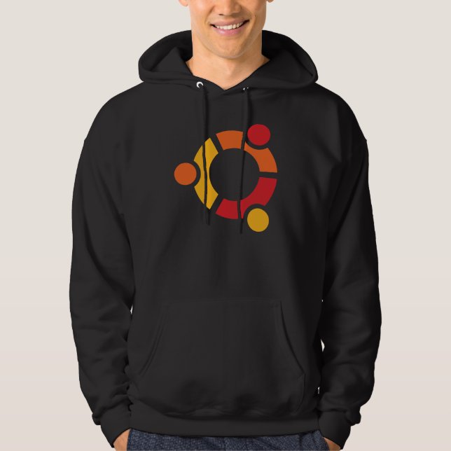 Sweat - shirt à capuche noir Ubuntu (Devant)