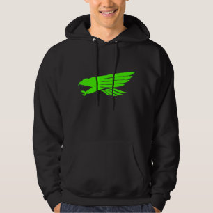 Sweat - shirt à capuche noir vert de faucon