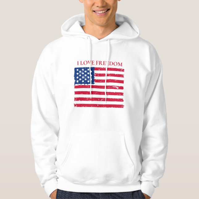 Sweat - shirt à capuche patriotique masculin (Devant)