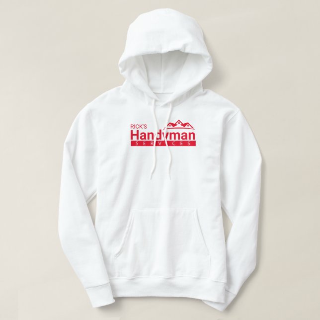 Sweat - shirt à capuche personnalisé Red Handyman  (Design devant)