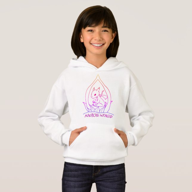 Sweat - shirt à capuche pour enfants du monde magi (Devant entier)