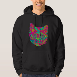 Sweat - shirt à capuche psychédélique de chat