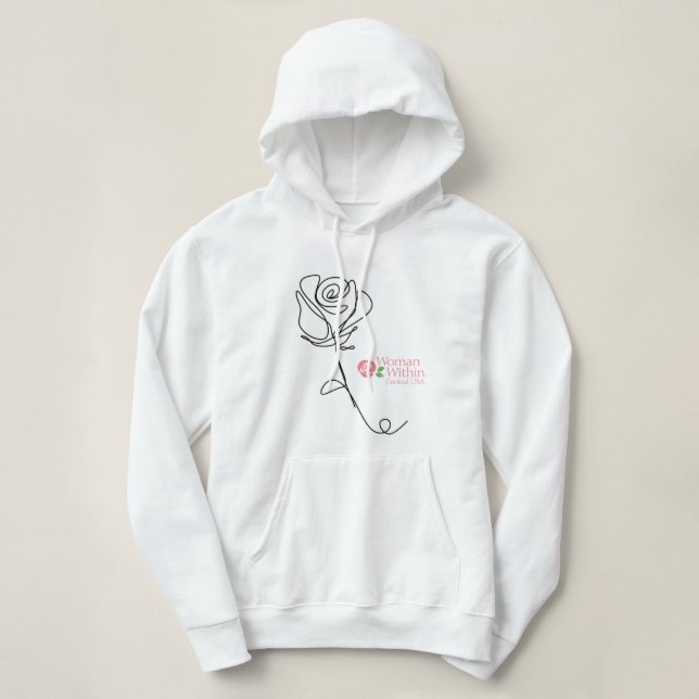 Sweat - shirt à capuche Rose à ligne unique "Comme (Design devant)
