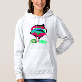 Sweat - shirt à capuche rose au néon de bouche à