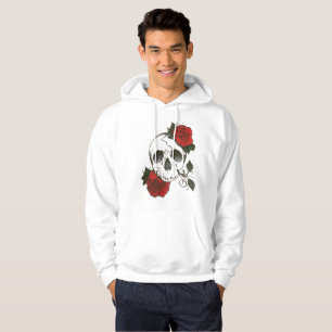 sweat - shirt à capuche rose de crâne