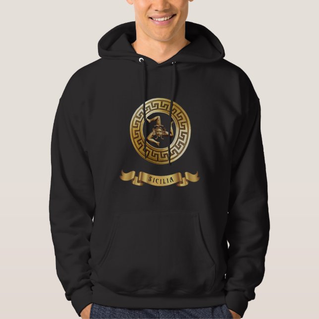 SWEAT - SHIRT À CAPUCHE SICILIA (Symbole Trinacria (Devant)
