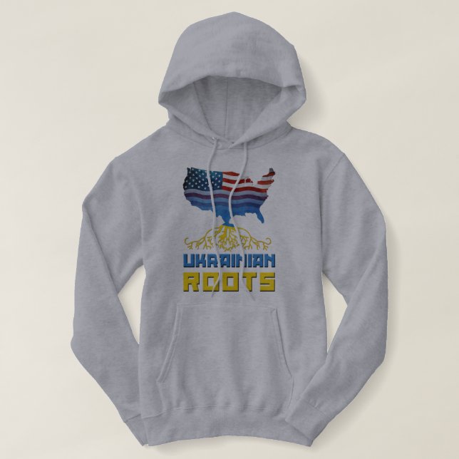 Sweat - shirt à capuche ukrainien américain des ra (Design devant)
