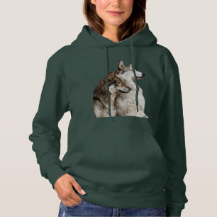Sweat - shirt à capuche vert de la forêt de Wolf