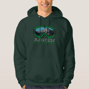 Sweat - shirt à capuche vert de lunettes de neige