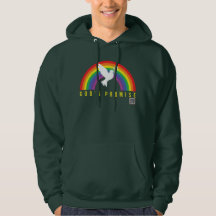 Sweat - shirt à capuche vert homme Rainbow La prom
