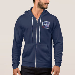 Sweat - shirt à capuche zip bleu moyen pour hommes