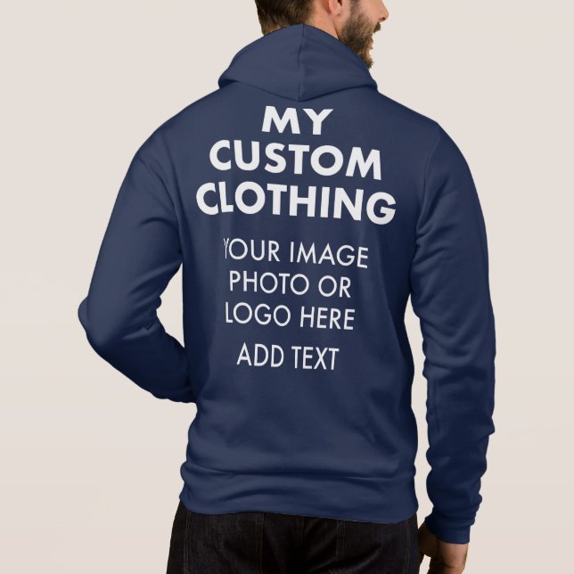Sweat - shirt à capuche ZIP PERSONNALISÉ POUR HOMM (Dos)