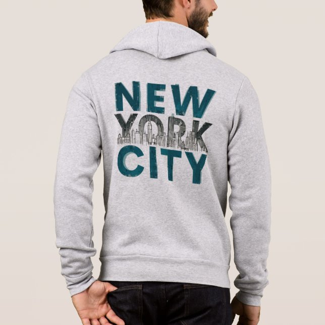Sweat - shirt à capuche Zip-Up de New York (Dos)