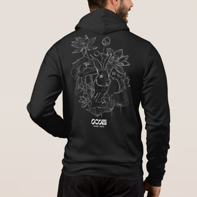 Sweat - shirt à capuche Zip-Up Homme noir (Dos)