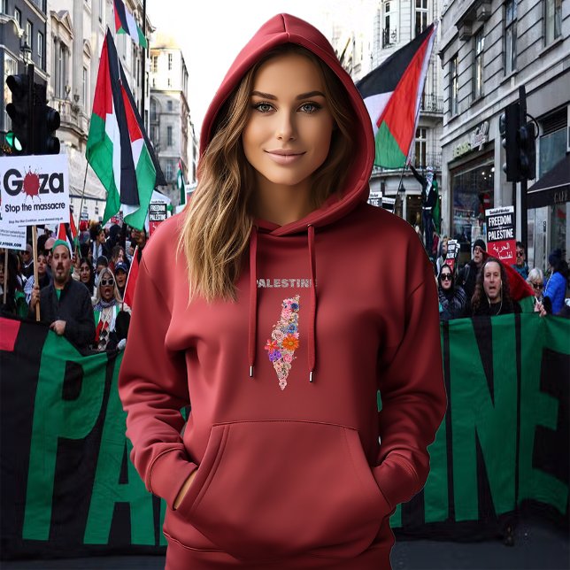 Sweat - shirts à capuche palestiniens pour les fem (Palestine March, Free Palestine,  Cease Fire, No To Genocide)