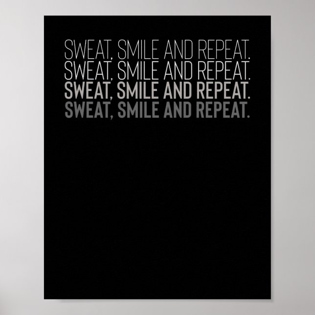 Sweat Smile Repeat Fitness Workout Motivation Poster (Vorne)