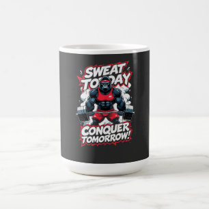 Sweat Today Conquer Tomorrow Motivierend Gym T-SH Kaffeetasse
