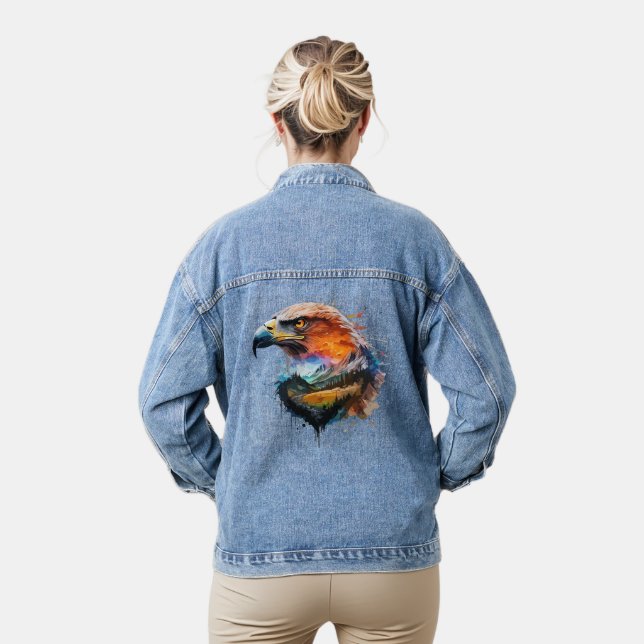 Sweater avec l'image d'aigle aquarelle (Modèle)