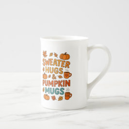 Sweater Hugs & Pumpkin Tasse fallen Typografie