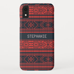 Sweater Red Black Pattern Weihnachten Personalisie Case-Mate iPhone Hülle